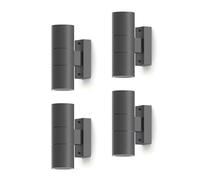 CALEX Applique Turin, per esterni & interni, 2x GU10, forma cilindrica, Up & Downlight, impermeabile, senza lampadina, Antracite, 4-Pack