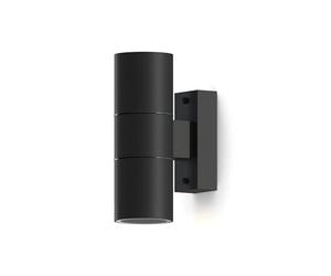 CALEX Applique Turin, per esterni & interni, 2x GU10, forma cilindrica, Up & Downlight, impermeabile, senza lampadina, Nero