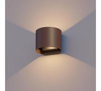 Calex LED applique da esterno ovale, Up/Down, altezza 10 cm, marrone Calex