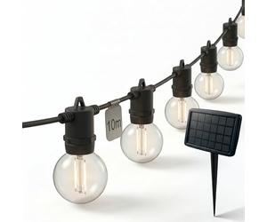 CALEX Catena Solareee Vista, 10 m, 20 lampade, luce calda, impermeabile, con telecomando