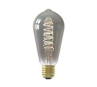 CALEX Dimmerabile, E27, 4 W, 220-240 V, 100 lumen, 2100 K, filamento flessibile, rustico, in titanio, vetro, 4 W