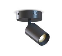 CALEX faretto da soffitto LED 1 luce, rotondo e orientabile, attacco GU10, nero opaco
