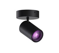 CALEX Faretto da soffitto LED Smart, 1 luce tonda, orientabile, colori RGB & luce da fredda a calda, Dimmerabile, controllo app Wi-Fi & vocale, Nero