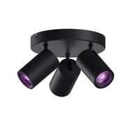 CALEX Faretto da soffitto LED Smart, 3 luci tonde, orientabile, colori RGB & luce da fredda a calda, Dimmerabile, controllo app Wi-Fi & vocale, Nero