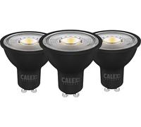 CALEX Faretto LED GU10, Nero, 2700K Luce calda, con sensore giorno/notte, per Interni & Esterni, Confezione da 3