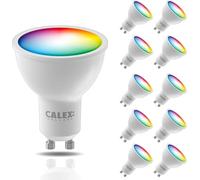 CALEX Faretto LED Smart, GU10, PAR16, colori RGB & luce da fredda a calda, Dimmerabile, controllo app Wi-Fi & vocale, Confezione da 10