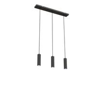 CALEX Lampada a sospensione LED Smart, GU10, 3 luci, regolabile in altezza, colori RGB & luce da fredda a calda, Dimmerabile, controllo app Wi-Fi & vocale, Nero opaco