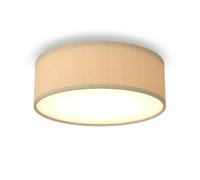 CALEX Lampada da Soffitto LED, 30 cm, Paralume in Tessuto, Tortora, Attacco E27, Luce Bianca Calda, Dimmerabile, Plafoniera Rotonda Moderna