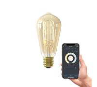 CALEX Lampadina LED Smart, E27, ST64, Filamento Oro, luce calda, Dimmerabile, controllo app Wi-Fi & vocale