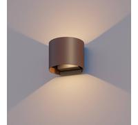 CALEX Applique Verona, per esterni & interni, luce calda Up & Down, fascio luminoso regolabile, impermeabile, Ruggine
