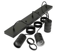 Calex Retro a sospensione, angolare, 3 luci, nero Calex