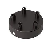 Calex - Rosetta da soffitto in metallo a 5 fori, diametro 100 mm, colore: Nero perla