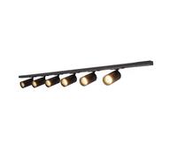 CALEX Sistema di binario LED, 2 m con 6 faretti GU10 orientabili, colore nero opaco, plafoniera moderna