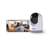 CALEX Smart Security TeleTelecamera PTZ interna 2K, tracking automatico, visione notturna, rilevazione movimento, cloud & SD, audio bidirezionale, controllo app