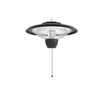 Calex Stufa Radiante da Soffitto, Alogena 1500W, IPX4, Nera | Il tubo alogeno da 1500W offre subito calore a infrarossi a 360° e riscalda fino a 10 m²