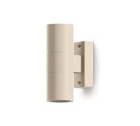 CALEX Turin Applique, Interno & Esterno, 2× Attacco GU10, Cilindrica, Luce Su & Giù, Impermeabile, Senza Lampadina, Colore Sabbia
