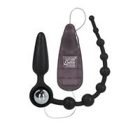 CalExotics Booty Call Double Dare Set Anal Plug Anale Vibrante Perline Silicone