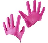 CALFOVERA 1 paio di Guanti Da Guida In Pelle PU Morbida con Palmo Mezzo Da Donna In Similpelle Extra Corti Guanti Interi Effetto Bagnato Ballo Alla Moda per Motociclisti Halloween Feste Cosplay (Ros