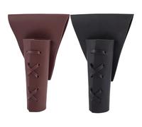 CALFOVERA 2 Colori Medievale PU Pelle Pugnale Fondina Regolabile in Pelle Spada Rana Rinascimentale Vichingo Lama Cintura Fodero Fodero Nero Marrone per Uomini Adulti Larp Hallow Costume Cosplay