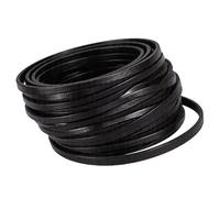 CALFOVERA 20 Yard 3MM Nero Piatto Vera Pelle Stringa per La Creazione di Gioielli Vera Pelle Sottile Cinturino Corda Intrecciata Fili per Realizzazione di Collane Braccialetti Creazioni Fai Da Te