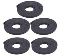 CALFOVERA 5 pezzi 5.47 yard 6mm Cordoncino Piatto In Pelle PU Nera In Microfibra Cintura Stringa Laccio Intreccio Filo per La Realizzazione di Gioielli Bracciali Collane Portachiavi
