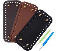 CALFOVERA 5 pz 3 colori PU Pelle Borsa Maglia Uncinetto Fondo Rivetto Base Rettangolare Borsa Creazione Formatrice con Fori 2 pz Uncinetti per Fai Da Te Borsa A Tracolla Borsa Tote Creazione