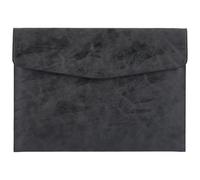 CALFOVERA A4 PU Cuoio File Holder Document Folder Nero Sottile Impermeabile Portafoglio di archiviazione Busta Oragnizer Tasca Custodia con Chiusura a Scatto per ricevuta contratto Carta Elettronica