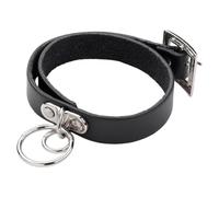 CALFOVERA Collare in Pelle di Mucca Regolabile con Fibbia Pendente Ad Anello A Catena Stile Gotico Punk Choker Circolare Nero Regolabile Collare Geometrico per Il Collo delle Donne Gioielli per Feste