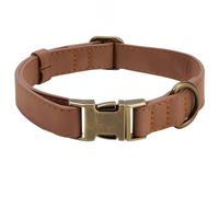 CALFOVERA Collare Martingala per Cani A Sgancio Rapido da 34 a 50cm in Pelle PU Resistente e Arrotolabile con Fibbia Antiruggine Regolabile e Durevole per Cani di Piccola Media e Big(Marrone M)