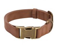 CALFOVERA Collare Martingala per Cani A Sgancio Rapido Resistente da 38 a 58cm in Pelle PU Regolabile Resistente con Fibbia Antiruggine Arrotolata per Cuccioli di Cane di Piccola Media e (Marrone L)