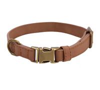 CALFOVERA Collare Martingala per Cani in Pelle PU Arrotolata da 26 a 36cm Resistente e Robusto con Fibbia A Sgancio Rapido Regolabile e Antiruggine per Cani di Piccola Media e Big Taglia (Marrone S)
