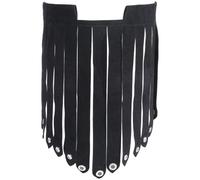 CALFOVERA Gonna con Frange retrò in Similpelle Armatura da Cavaliere Mercenario Armatura Medievale da Vichingo Kilt da Gladiatore Romano Grembiule con Frange Costume Punk Medievale per Feste(Nero)