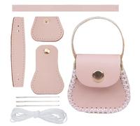 CALFOVERA Kit Fai da Te per Realizzare Borse in Pelle PU per Borse da Donna Mini Borsellino Portamonete Set Cucito Piccole Fatte A Mano Forniture Lavori A Maglia all'Uncinetto Regali di Nozze Fai