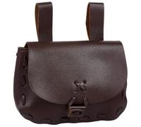 CALFOVERA Marsupio Vintage In Pelle PU Borsa Da Cintura Tardo Medievale Portatile Marrone Fatta A Mano Rinascimentale per Donne Accessori per Costumi di Halloween SCA Rinascimento LARP e Fiera Del