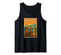Calgary Canada - Poster da viaggio vintage stile Canotta