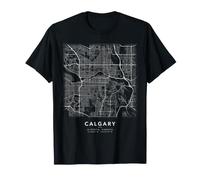 Calgary Mappa Città Alberta Strade e Coordinate Maglietta