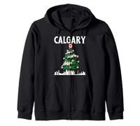 Calgary, Orizzonte, Inverno, Neve, Canada, Canadese, Natale, NYE Felpa con Cappuccio