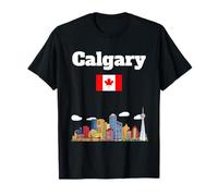 Calgary Souvenir Alberta Provincia Bandiera Canadese Viaggio Canada Maglietta