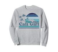 Cali Tshirt Girl California Beach Summer Vacation 70s Retro Felpa