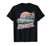 Cali Tshirt Girl California Beach Summer Vacation 70s Retro Maglietta