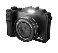 CALIBAN Fotocamera digitale HD con schermo IPS da 3 pollici per fotografia, doppia telecamera anteriore e posteriore con autofocus Face Detect