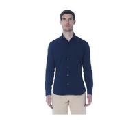 Caliban, ,Shirts ,Uomo ,Blu ,M Camicia in tessuto tecnico no stiro