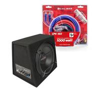 Caliber Altoparlante auto - con cavi - subwoofer - amplificatore da incasso - ingresso RCA - plug and play - BC112SA - 200 Watt RMS - nero - 330 x 400 x 355 mm