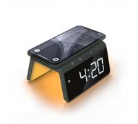 Caliber Sveglia Digitale con Luce, Display dimmerabile, Doppio Allarme e Stazione di Ricarica Rapida, per Bambini e dormienti, Allarme Forte, Orologio Digitale