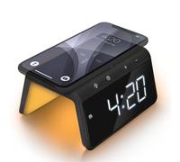 Caliber Sveglia Digitale con Luce, Display dimmerabile, Doppio Allarme e Stazione di Ricarica Rapida, per Bambini e dormienti, Allarme Forte, Orologio Digitale