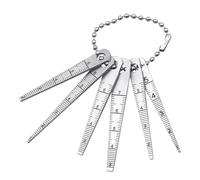 Calibri a spessore, 6 pezzi/set Calibro conico in acciaio inossidabile 0mm-7mm di apertura Calibro a cuneo di apertura Ispezione fori Righello di misurazione(Blauw)