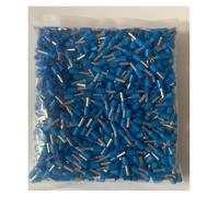 Calibro 10 mm² 7 puntali isolati capocorda occhiello tubo connettore filo in ottone terminale a crimpare blocco E10-12 for 100 pezzi(Blue)