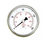 Calibro 2", cassa in acciaio inossidabile, riempimento di liquido, montaggio posteriore, 200 PSI -