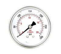 Calibro 2", cassa in acciaio inossidabile, riempimento di liquido, montaggio posteriore, 300 PSI -