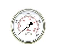 Calibro 2", cassa in acciaio inossidabile, riempimento di liquido, montaggio posteriore, 400 PSI-